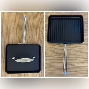 ❌SOLD❌ 🍳All-Clad Anodized Nonstick Grill Pan+Enameled CastIron Panini Press